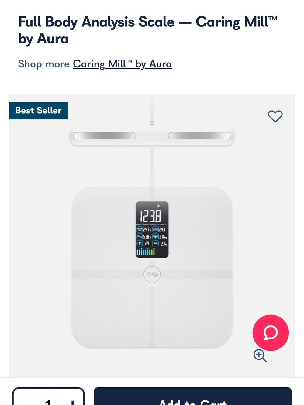 Aura Caring Mill Smart Body Analysis Scale - White